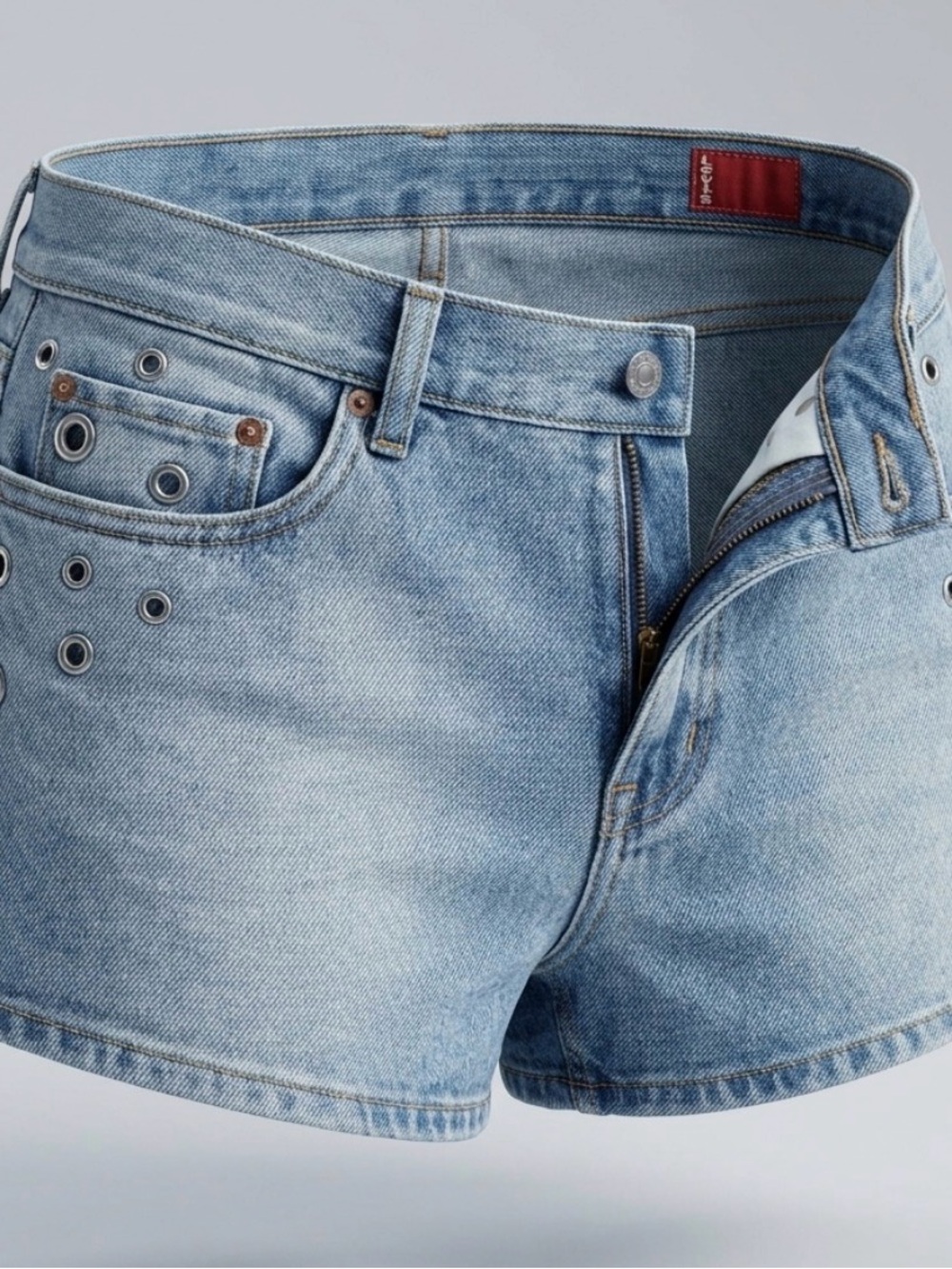 Levi's Light Blue Denim Eyelet Jean Shorts